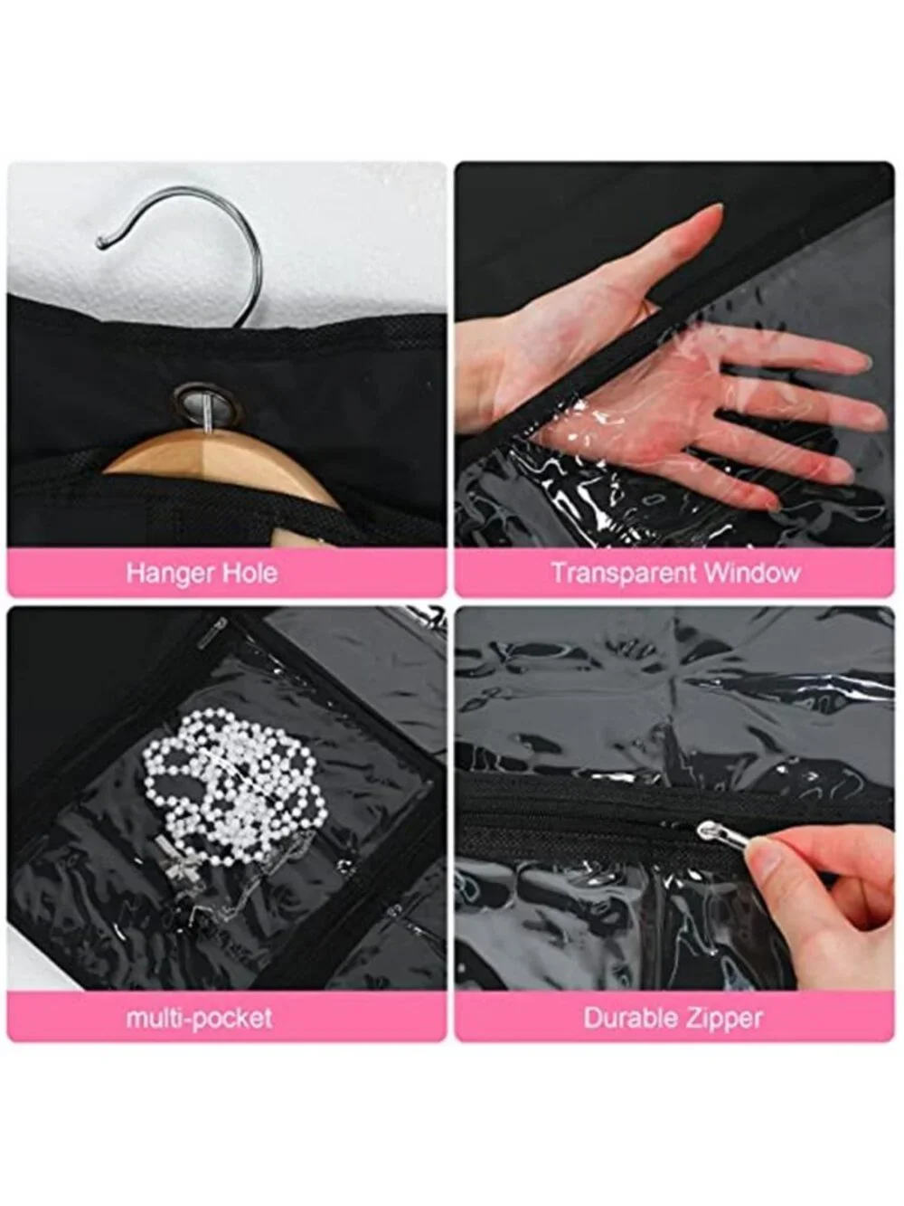 Clear Garment Bags Set Clothes Storage Travel Hanging Protector With Pockets